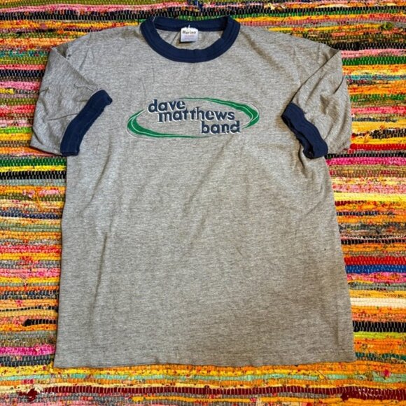 Vintage Dave Matthews Band Ringer T-Shirt – Made in USA – Size L - Picture 1 of 8